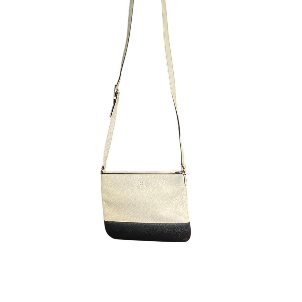 Kate Spade  Cream and Black Crossbody Bag pebble leather